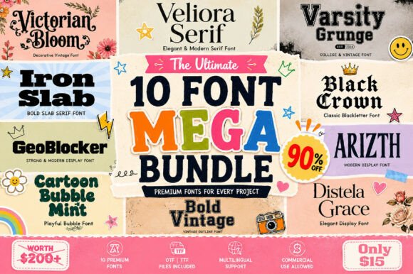 All-in-one Mega Bundle: Essential Fonts for Branding