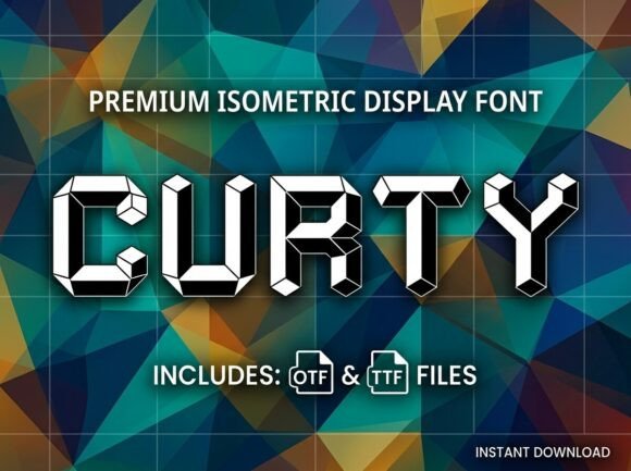 Curty: A Bold Isometric Display Font for Makers