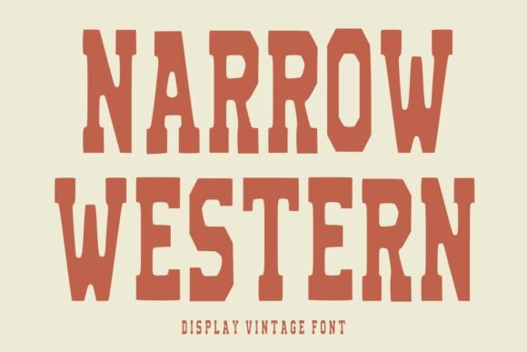 Narrow Western Font for Vintage Crafters